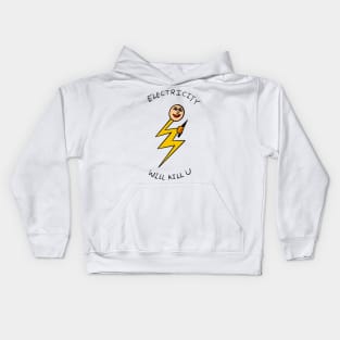 Beware of Electricity Kids Hoodie